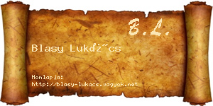 Blasy Lukács névjegykártya